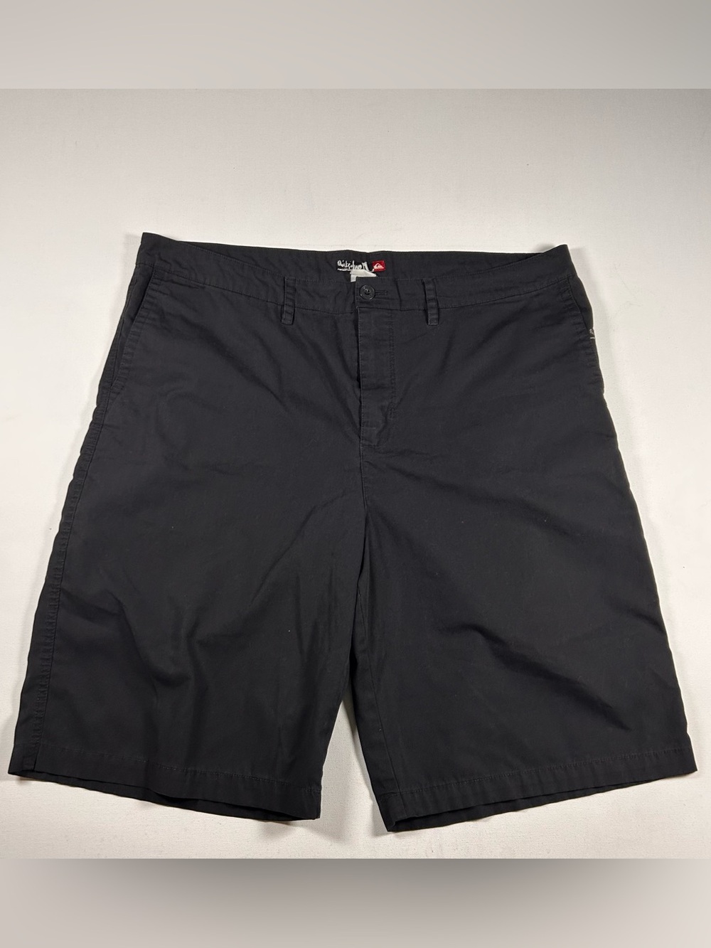 Vintage Y2k Quiksilver 42 Black Chino Shorts Hybrid Surf Wear Lightweight